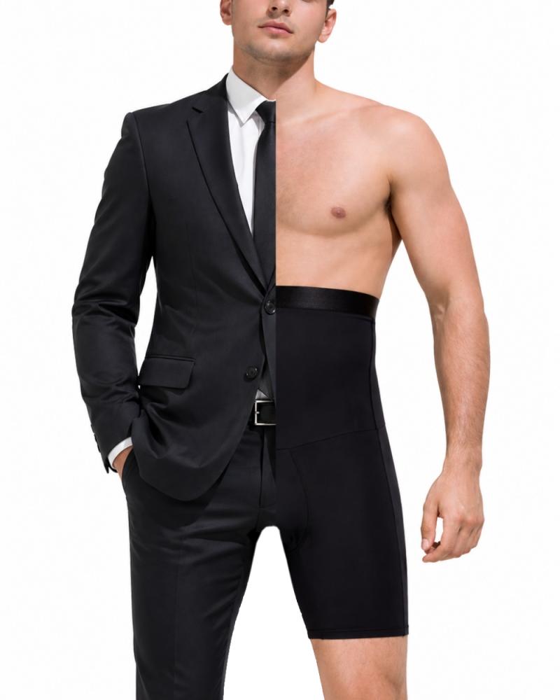 slimming shorts mannen corrigerende boxershort buikband shapewear zwart wit