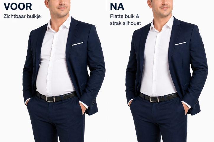 bodyshaper corrigerend shirt mannen verstevigd verstelbare buikband compressie shapewear zwart wit