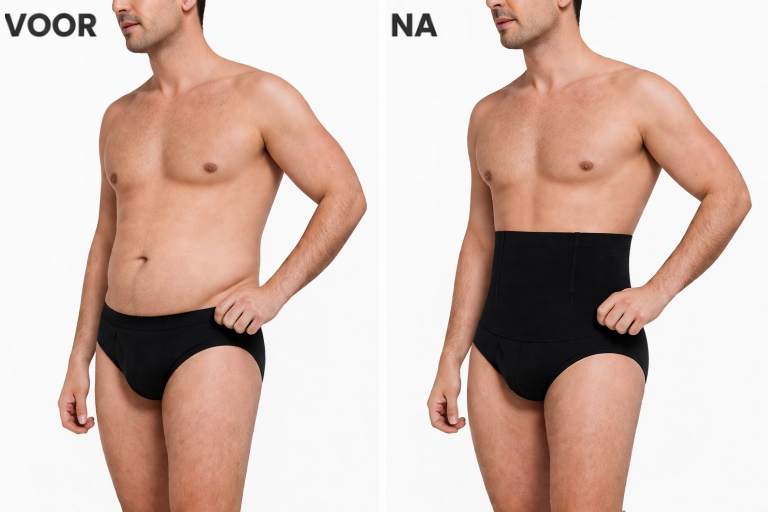 waist compression shorts mannen corrigerende slip buikband naadloos shapewear zwart wit