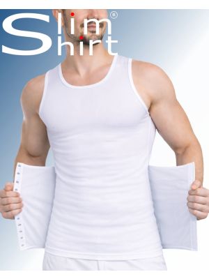 Body Shaper Kompressionsshirt Herren weiß Vorderansicht