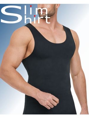 Slim Fit Shaper shapewear shirt men black side view seamless compression shirt