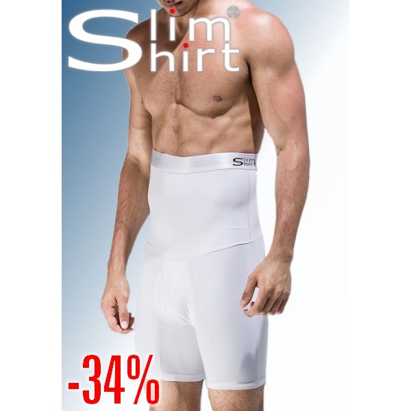 Figure-shaping boxer shorts with tummy waistband for men