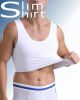 Slim Fit Binder chest compression top men white side view invisible under clothing