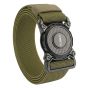 Military combat belt green buckle detail