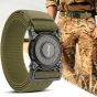 Military work belt green metal buckle