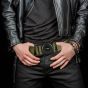 Tactical belt worn men close-up