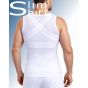 Body Shaper weiß Rückansicht komfortabel Kompressions shapewear shirt für Männer.
