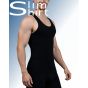 Laser cut compression shirt men black side view seamless