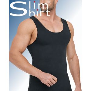 Slim Fit Shaper shapewear shirt mannen zwart zijaanzicht naadloos compressie shirt